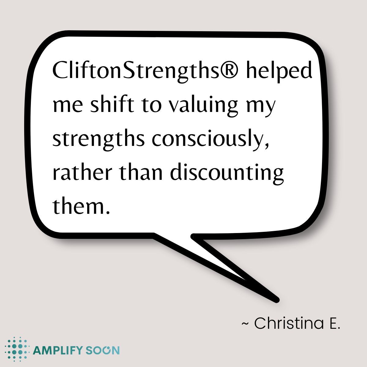 A favorite quote: 

'CliftonStrengths helped me shift to valuing my strengths consciously, rather than discounting them' @TheCErvin 

~ ~ ~ 
 
💻 Sign up for my CliftonStrengths for First-Timer Webinar Sat Apr 20th 

See pinned post in profile