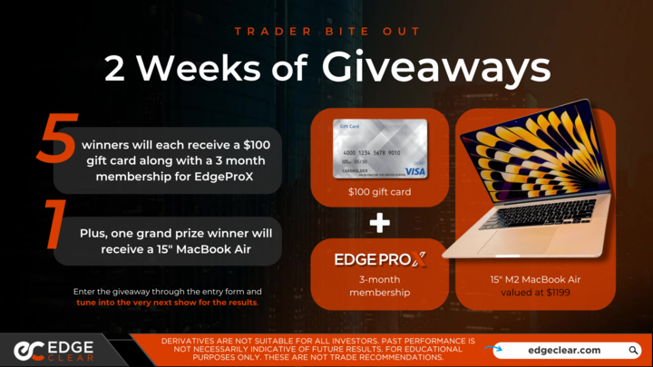 This is the final stretch - only 2 more episodes of #TraderBite to go. To my community of traders that have tuned in over the years, I appreciate you immensely. Enter the Trader Bite Out! Giveaway sponsored by <a href="/RealEdgeClear/">EdgeClear</a> to be in the running for great prizes!

Enter the