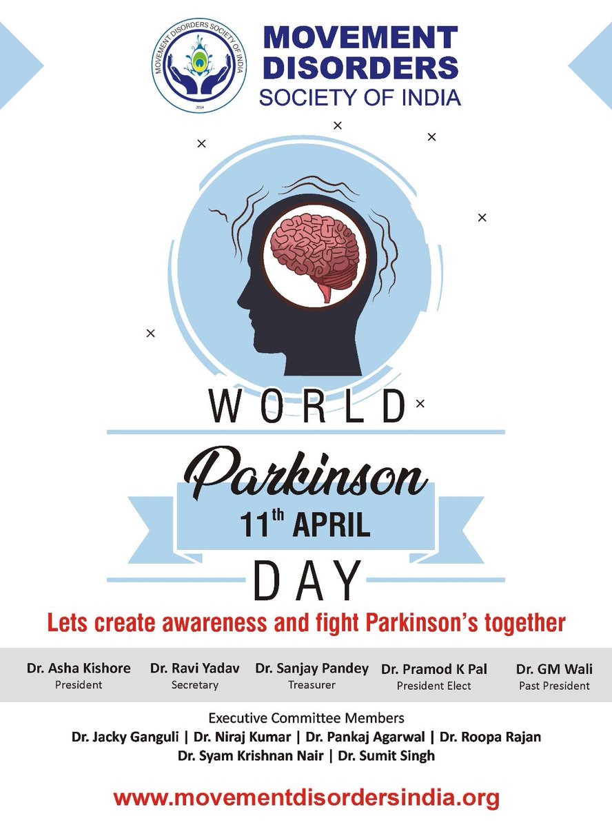 Movement Disorders India (@mdsieditor) on Twitter photo Let's create awareness
Let's fight together
#WorldParkinsonsDay
<a href="/docravi20/">RaviYadav NIMHANS</a> <a href="/SanjayP30043502/">Sanjay Pandey</a> <a href="/drsoaham/">Dr Soaham Desai</a> <a href="/rajan_roopa/">Roopa Rajan</a> <a href="/_PankajAg/">Pankaj Agarwal</a> <a href="/JackyGanguly/">Jacky Ganguly</a> Let's create awareness
Let's fight together
#WorldParkinsonsDay
<a href="/docravi20/">RaviYadav NIMHANS</a> <a href="/SanjayP30043502/">Sanjay Pandey</a> <a href="/drsoaham/">Dr Soaham Desai</a> <a href="/rajan_roopa/">Roopa Rajan</a> <a href="/_PankajAg/">Pankaj Agarwal</a> <a href="/JackyGanguly/">Jacky Ganguly</a>