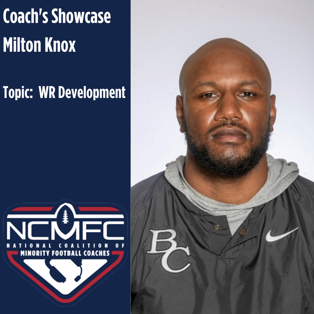 Join @CLUFootball WR Coach @coachknox2 tonight (4/11) at 7 PM ET/4 PM PT for the latest Coach's Showcase. Coach Knox will be going over WR development. Members will be sent Zoom credentials prior to the event via email and text. #JoinTheCoalition #PreparePromoteProduce