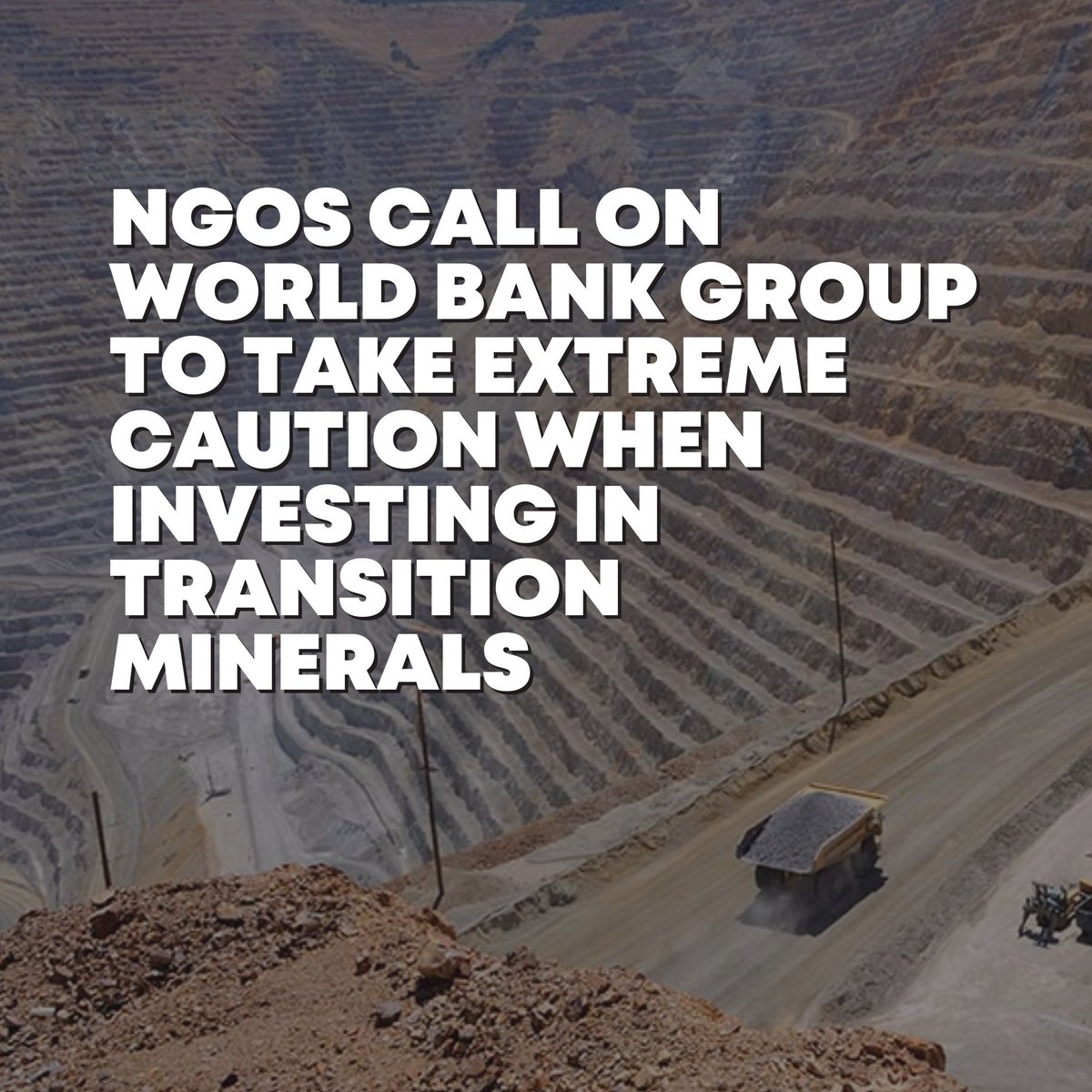 With 40+ NGOs, we call the @WorldBank to take extreme caution when investing in transition minerals. It's essential to uphold #HumanRights, protect the #Environment & treat communities at the heart of mineral projects as stakeholders w/ a right to say NO👉tinyurl.com/y3dyu4t4