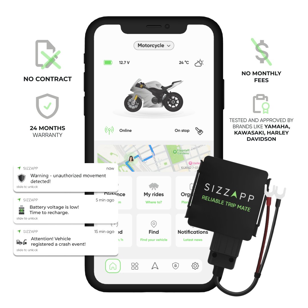 Introducing the SIZZAPP GPS Tracker for Motorcycles 🏍️ – your bike's ultimate safeguard.
Learn more: sizzapp.com 🌐

#gpstracker #vehicletracking #motorcyclesecurity #fleetmanagement #sizzapp