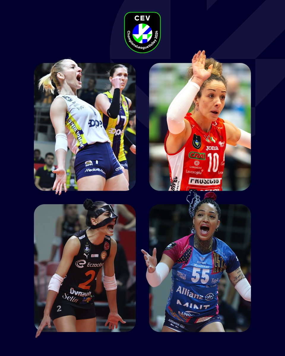 Cev All-Star Team taraftar oylamasında yer verdiği liberolar 🇹🇷Simge Aköz 🇹🇷Gizem Örge 🇮🇹Monica De Gennaro 🇩🇴Brenda Castillo Oy vermek için: championsleague.cev.eu/en/super-final… #CLVolleyW