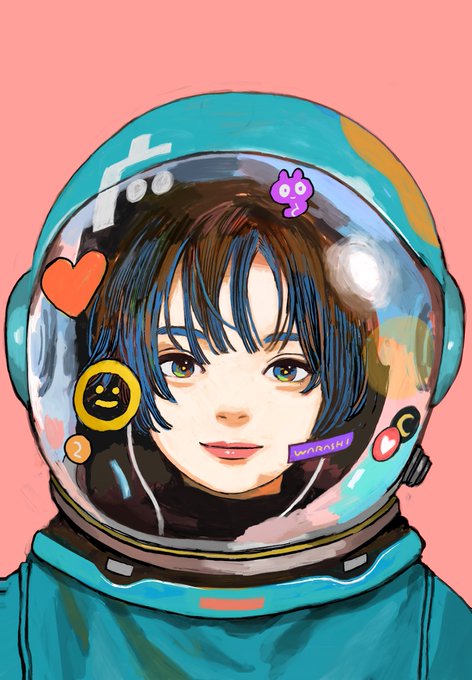 「looking at viewer space helmet」 illustration images(Latest)