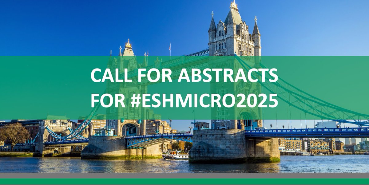 📣 #ESHMICRO2025 CALL FOR ABSTRACTS! Submit yours now ➡ bit.ly/3VcfYKN 5th Scientific Workshop on #Tumour #Microenvironment 🗓️ Join us on Feb. 16-18, 2025 in London 🇬🇧 Chairs: D. Bonnet, @NitinJainMD, @mkonople, D. S. Krause, S. Mendez-Ferrer, K. Yong #ESHCONFERENCES
