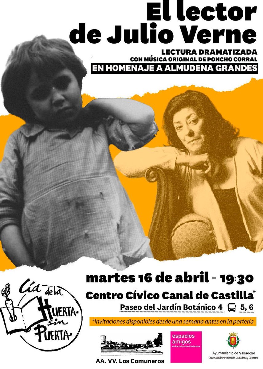 Durante la próxima semana:
❤️El martes 16, la Cía. de La Huerta Sin Puerta.
💛El viernes 19 en Pza. Solidaridad, actividad de animación a la lectura por Estarivel
💜El mismo viernes: venta de libros a cargo de Librería La Victoria , así como otro de #bookcrossing
#lavictorialee