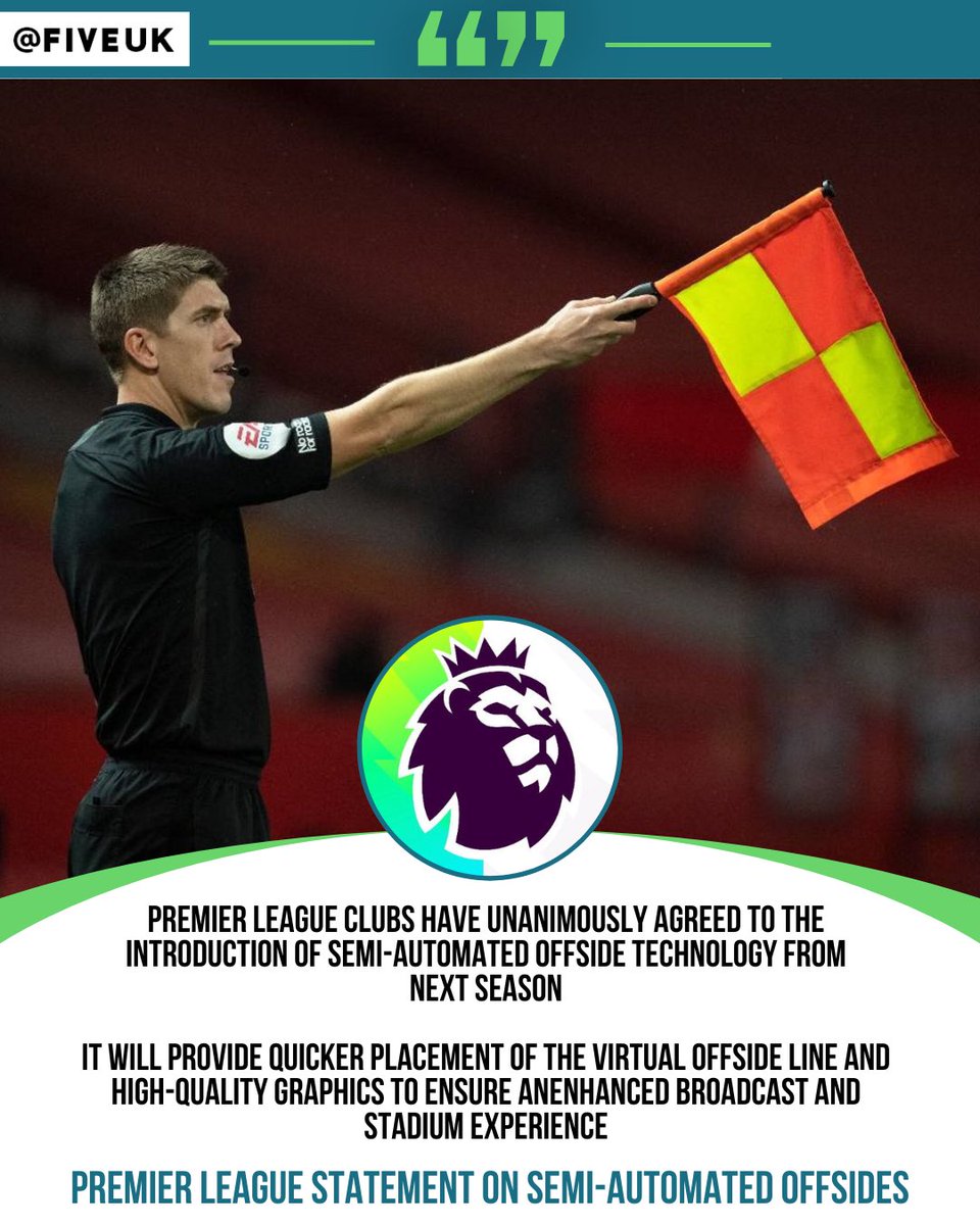 🚨⚽️ BREAKING: The Premier League have released a statement regarding the introduction of semi-automated offside technology from next season after a unanimous vote from Premier League Clubs.