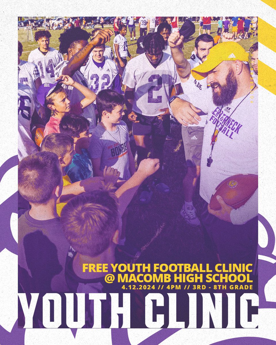 ICYMI We're hosting a FREE youth clinic @ Macomb High TOMORROW ‼️ 📅 Friday, April 12th @ 4PM #GoNecks | #OneGoal | #ECI