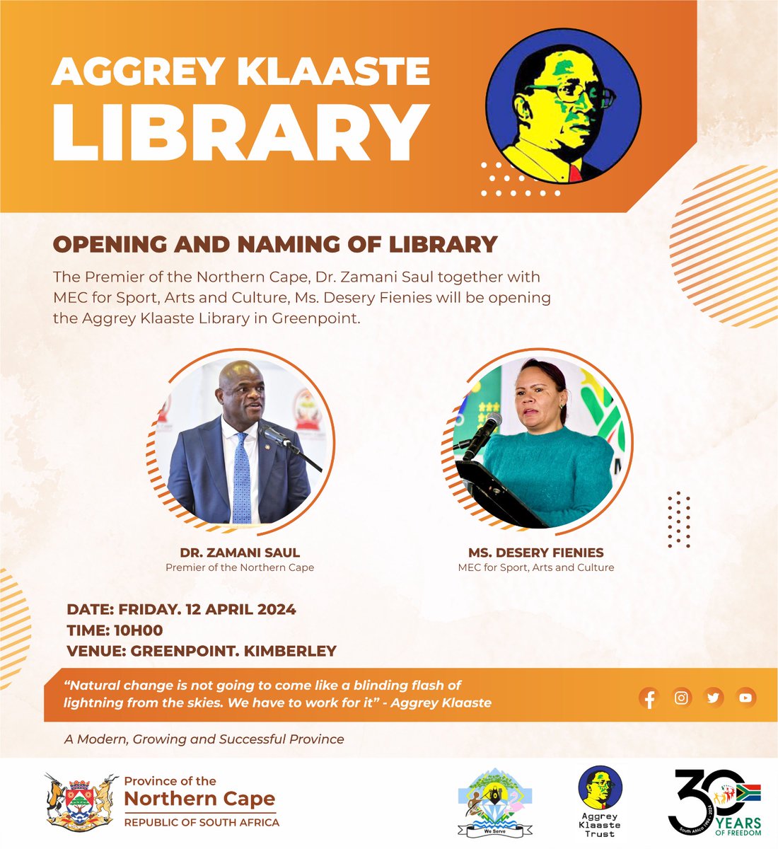 Opening of a new library in Greenpoint, Kimberley, on Friday 12 April 2024🥰🥰🥰