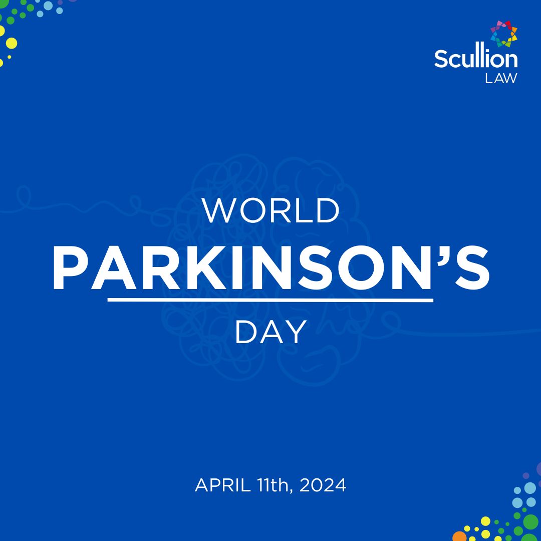 On World Parkinson's Day, we stand in solidarity with those facing Parkinson's disease worldwide. Let's raise awareness and shed light on the diverse experiences of individuals living with Parkinson's. 💙 #WorldParkinsonsDay #ParkinsonsAwareness #ABCsOfPD #ScullionLAW