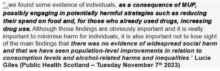 Yes you read it right! #MUP has caused harmful behaviour to those who use drugs. But there is no 'evidence' of alcohol related harms.. just 1255 deaths in 2021, and 1276 deaths in 2022... and counting... #NotoMUP #LobbyYourMSP parliament.scot/chamber-and-co…