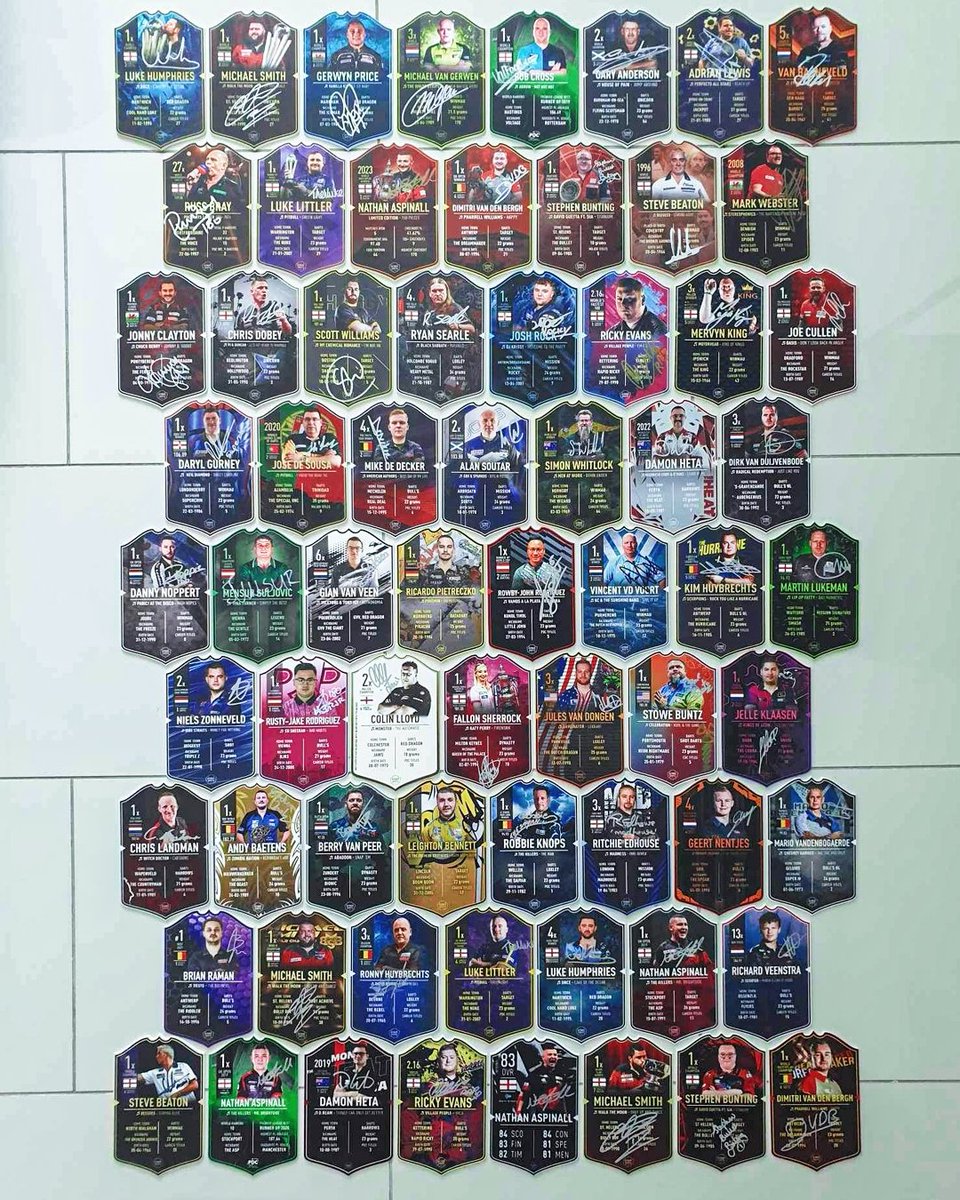 UltimateDarts's tweet image. 🌟 Huge shoutout to one of our loyal customers for sharing their massive collection of signed cards with us! From legends to rising stars, it's truly impressive. Thank you for your incredible support! 🙏💫 #DartsFans #SignedCards