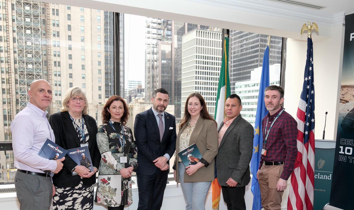 Last week, we were thrilled to welcome @Portwest, a leading provider of safety workwear solutions based in Mayo, to the Consulate in New York. Alongside @EI_theUSA, we hosted a productive business breakfast connecting Portwest with members of the construction, oil & gas sectors.