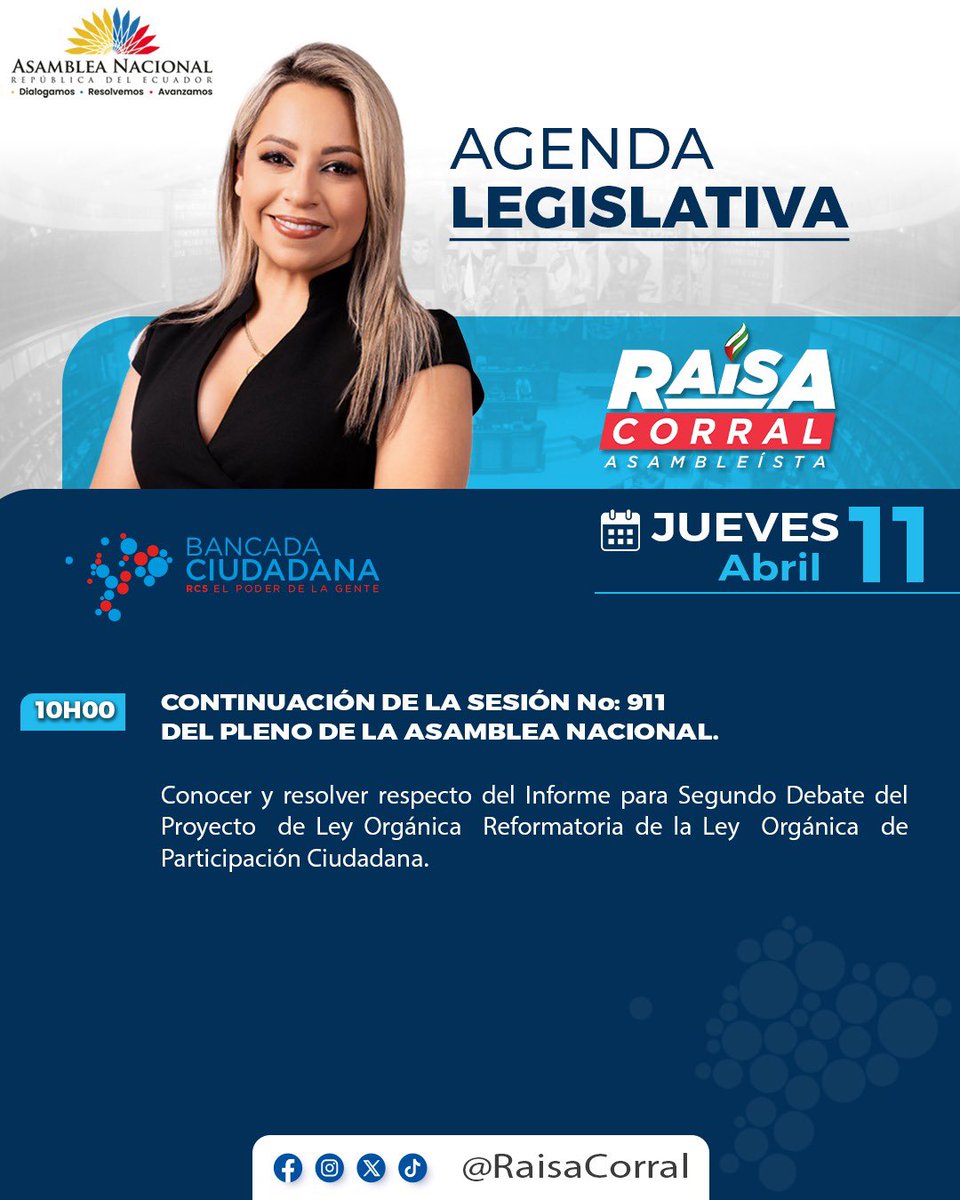 Agenda legislativa. 🗓️ jueves 11 de abril.