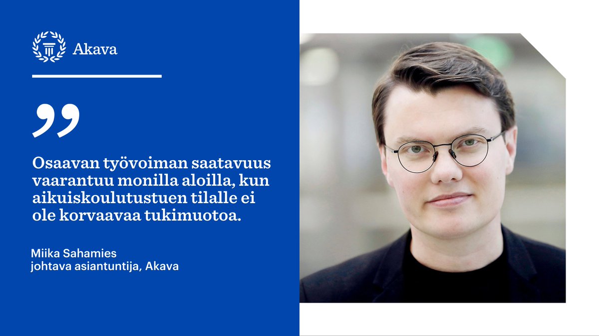 Aikuiskoulutustuelle ei onnistuttu luomaan korvaavaa mallia. Palkansaajajärjestöt @duunarit, Akava ja @STTKMikonkatu jättivät eriävän mielipiteen työryhmän raporttiin. . #aikuiskoulutustuki #osaamisenkehittäminen akava.fi/uutiset/sak-ak…