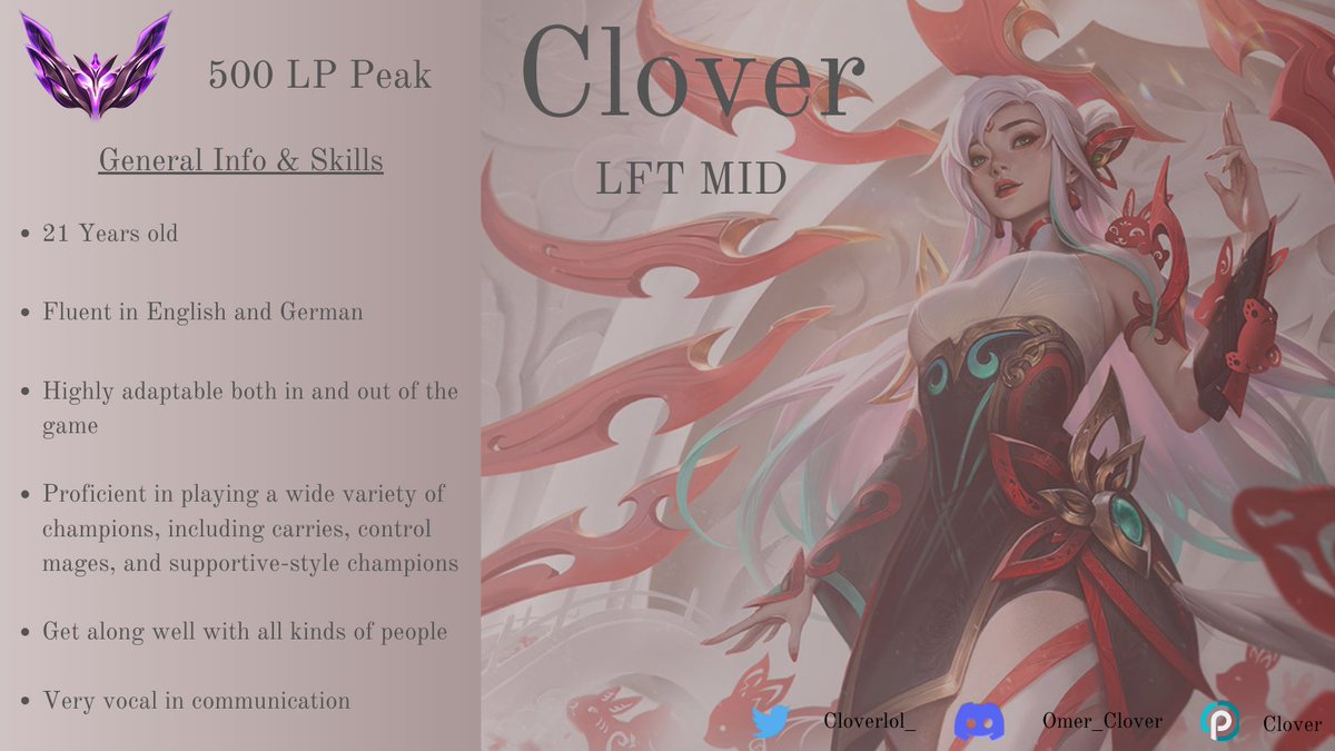 Hey everyone! After taking some time off to focus on self-improvement, I'm excited to announce my return to esports! I have more than 4 years of competitive experience, and I'm now looking for a team for the Summer Split 2024 in the ERL.

Links are below 🫶

Reference: <a href="/Vamirlol/">Vamir</a>