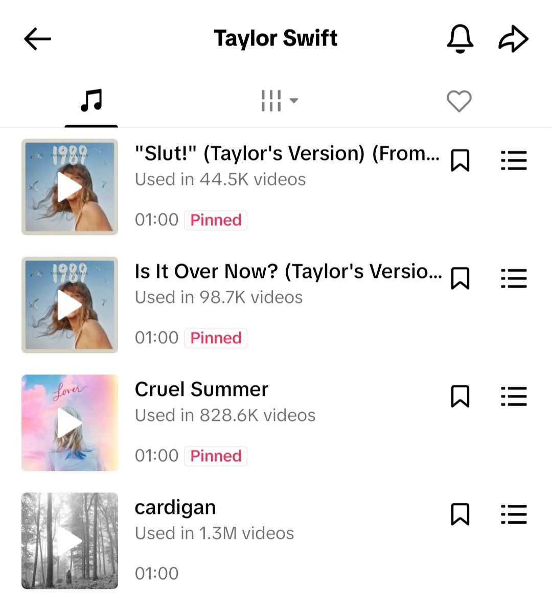 📲| Taylor Swift's OWNED songs are available on TikTok and she's the only UMG artist to have them back.