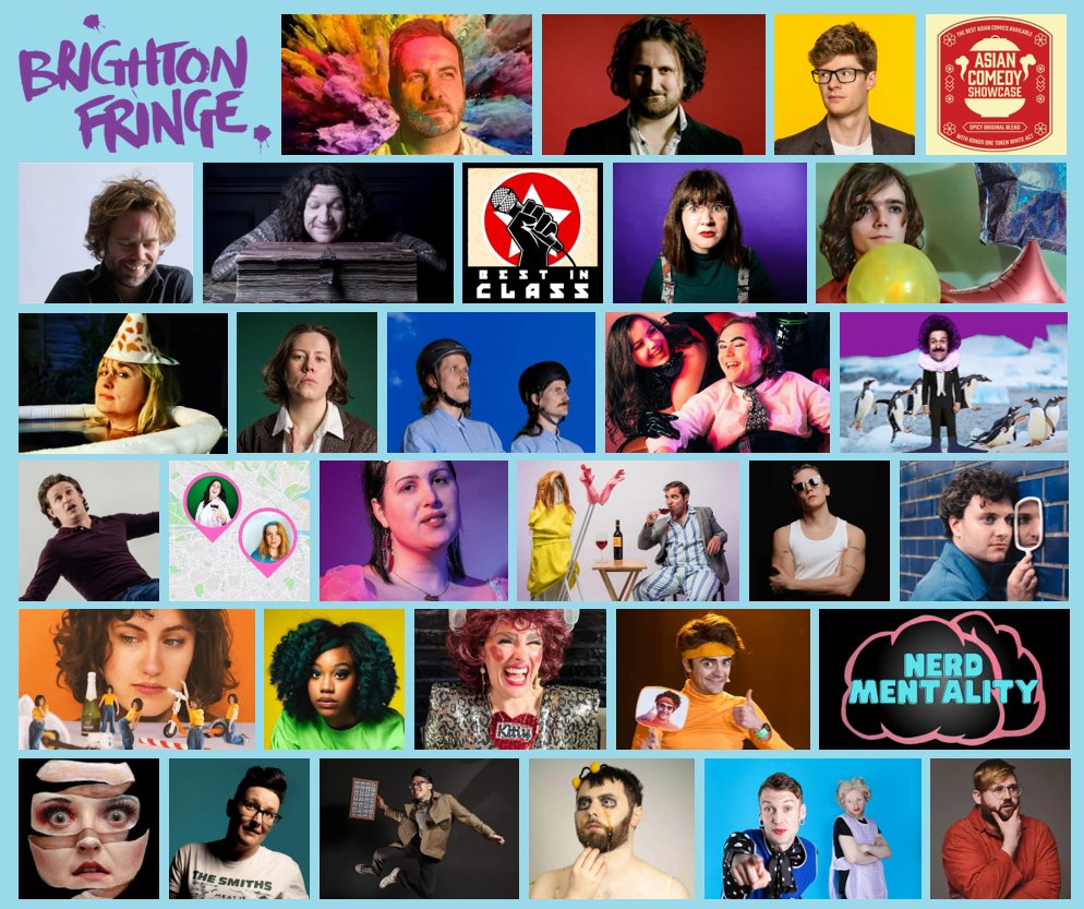 Much excellence* heading to @brightonfringe May-June, go see! * e.g. @AlexyBennett, @alexkealy, @CarolineMabey, @BrothersDuncan, @JGebbie, Jen Ives, @Jon_W_Oldfield, @kathyaqm, @kemahbob, @LukeRollason, @ruthokhunter, @morriseysquiff, @MrSamSee, @Mooseface42, @thetedhill...