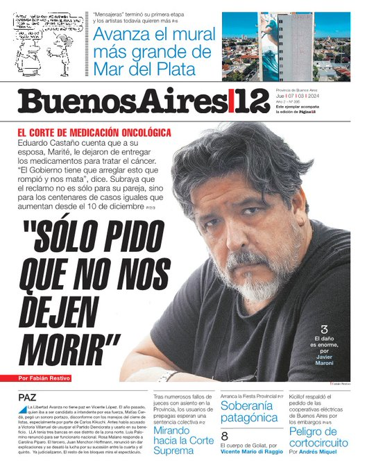 Hace un mes en esta nota pedía que le restituyeran a su esposa los medicamentos contra el cáncer. No sucedió. El gobierno de Milei sigue negándose a entregar la medicación. Marité falleció ayer. La crueldad y el abandono como política de Estado.