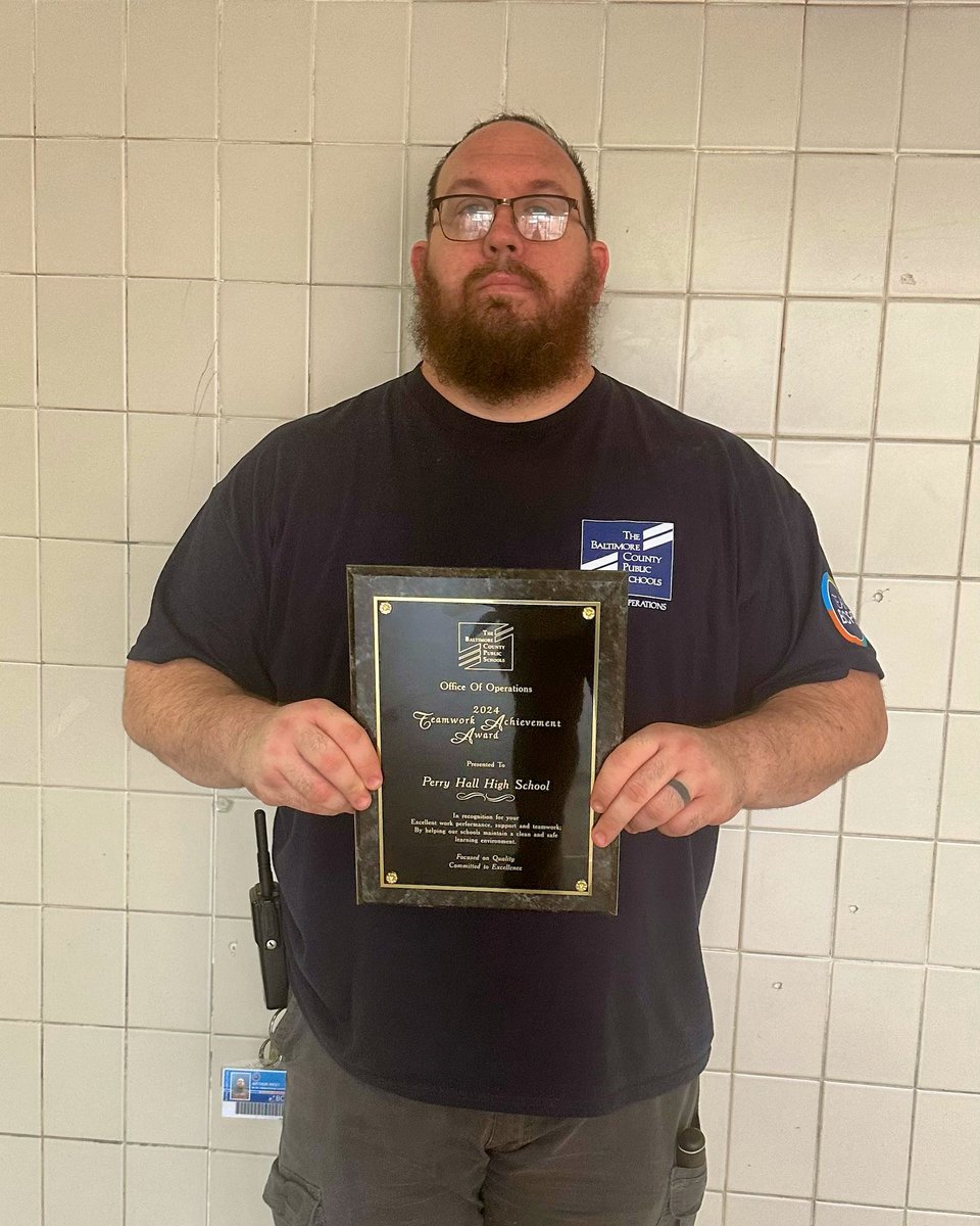 Congrats to Mr. Dave West, our Building Operations Supervisor, for being selected for the 2024 Teamwork Achievement Award. Mr. Dave is hardworking, tireless, and caring. He ensures everyone’s job is easier because of what he does. 💛💙 #hallpride #awesomeBOS #TeamBCPS