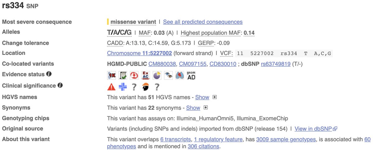 1/ Are you working with human variation data? 🧑‍🤝‍🧑Are you interested in phenotypes and disease? Here's how you can find the clinical significance of variants using #Ensembl. A thread...🧵 #genomics #bioinformatics #tweetorial #Ensembltraining 🧬