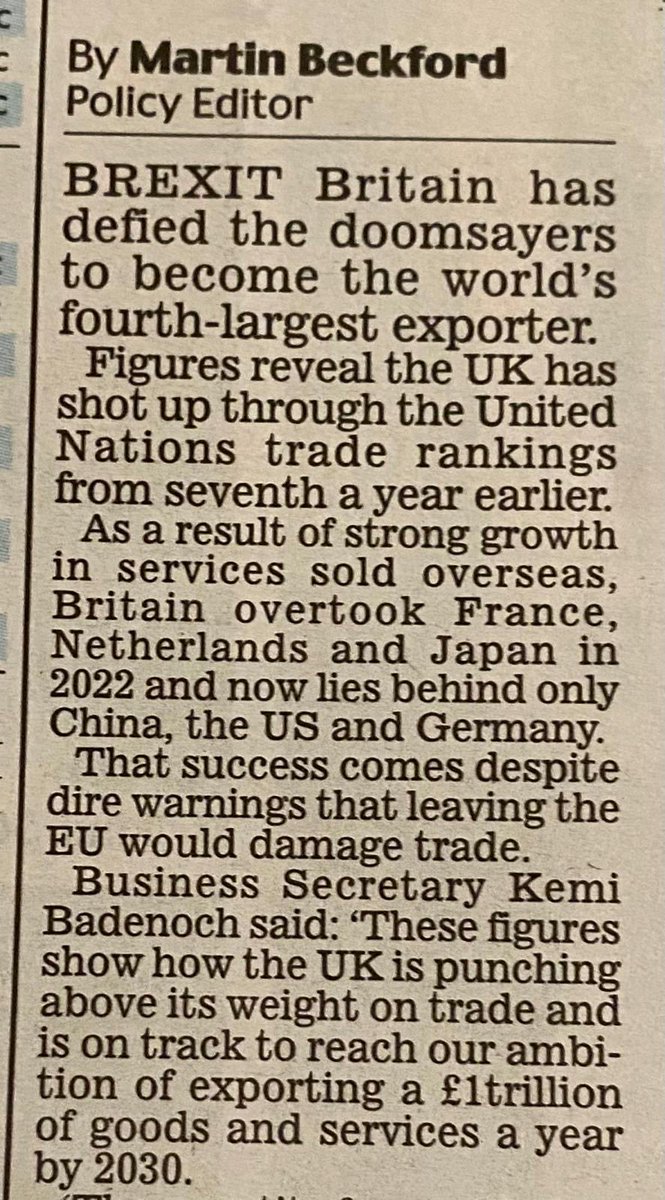 Trade deals have propelled the UK up the global trade rankings and we’re now the world’s 4th largest exporter (out of around 200 countries), overtaking France, Netherlands and even Japan