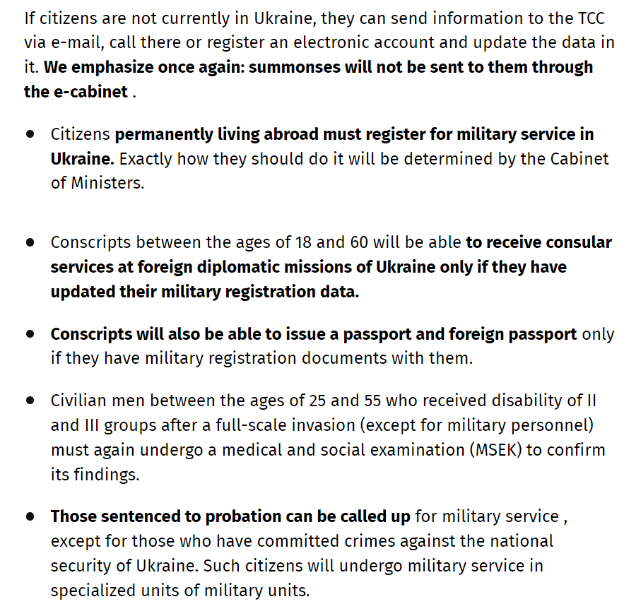 To the last Ukrainian: Ukraine parliament has rubberstamped law on forced mobilization of Ukrainian men in Ukraine & abroad 'literally within half an hour without discussion.' This law requires all Ukrainian men 18 to 60 years old in Ukraine & abroad to register at military draft…