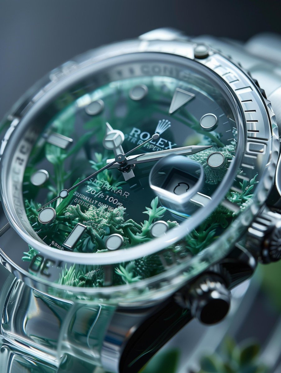 Verdant Timekeeper's Craft
#greenwatch #natureinspired #luxurydesign #sapphirecrystal #luxurywatch #timepiece #craftsmanship #elegantdesign #rolex #watch #luxury #submariner #WatchesAndWonders2024 #WatchesAndWondersGeneva2024