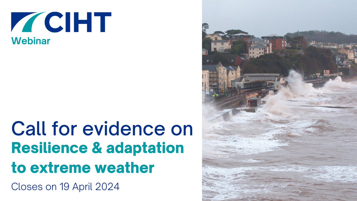 CIHT have launched a call for evidence to support our newly launched project on Resilience and adaptation to extreme weather events within the sector. The project is being supported by the DARe Hub. To contribute go to: ciht.org.uk/news/ciht-open…