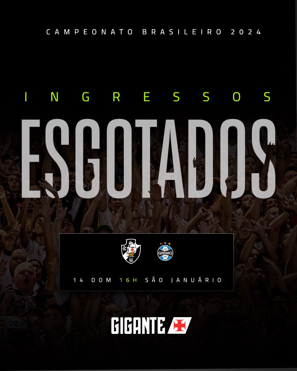INGRESSOS ESGOTADOS 💢 PARTIU CALDEIRÃO! 🏟️👊 #SejaUmGigante #VascoDaGama