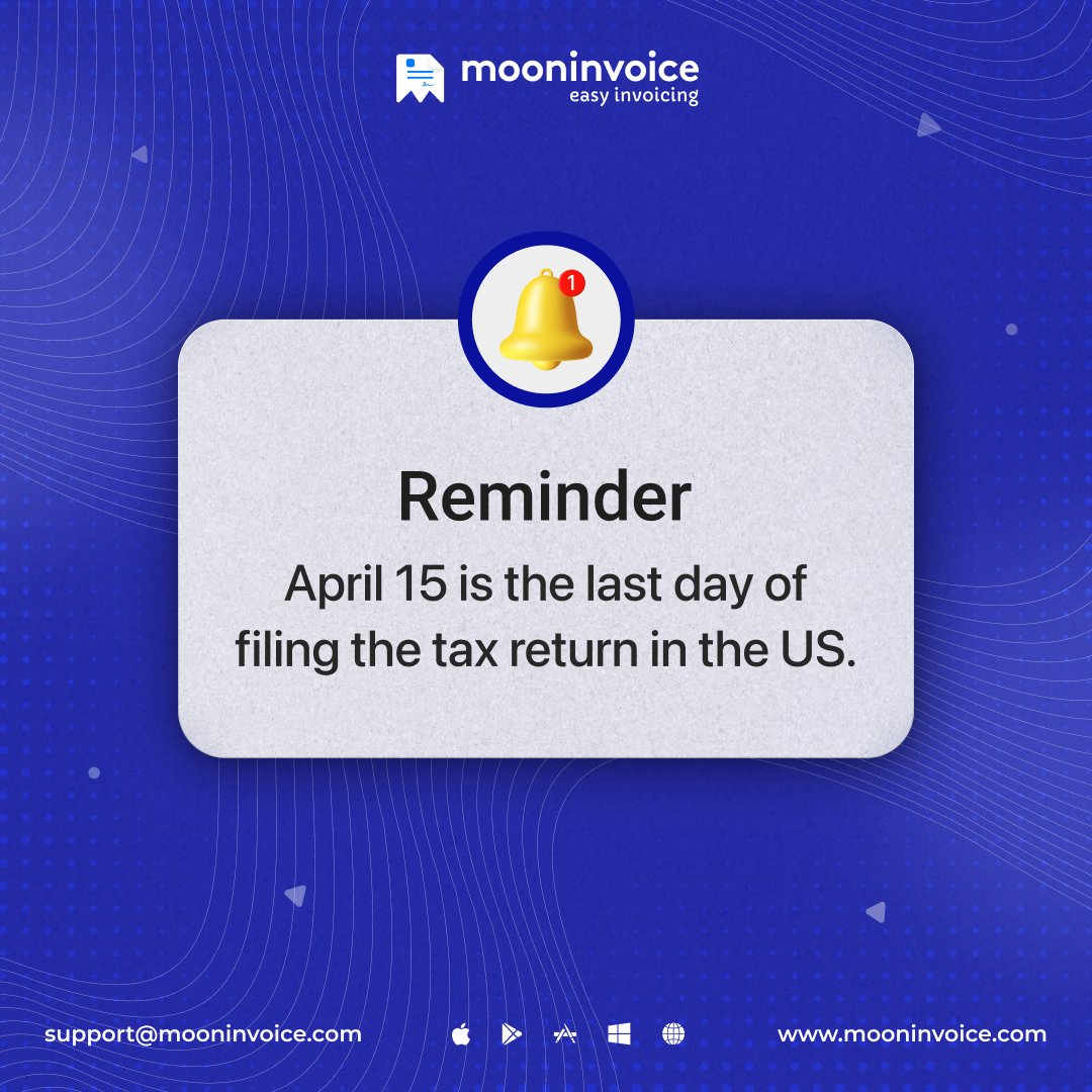 Watch out👀, taxpayers! 

15th April 📆is just days away and we don’t want you to miss out on it, no matter what. Import your tax data directly from Moon Invoice and avoid penalties⛔

#MoonInvoice #smallbusinessowner #smallbusinessownerlife #SmallBusinesses #taxes #financetips