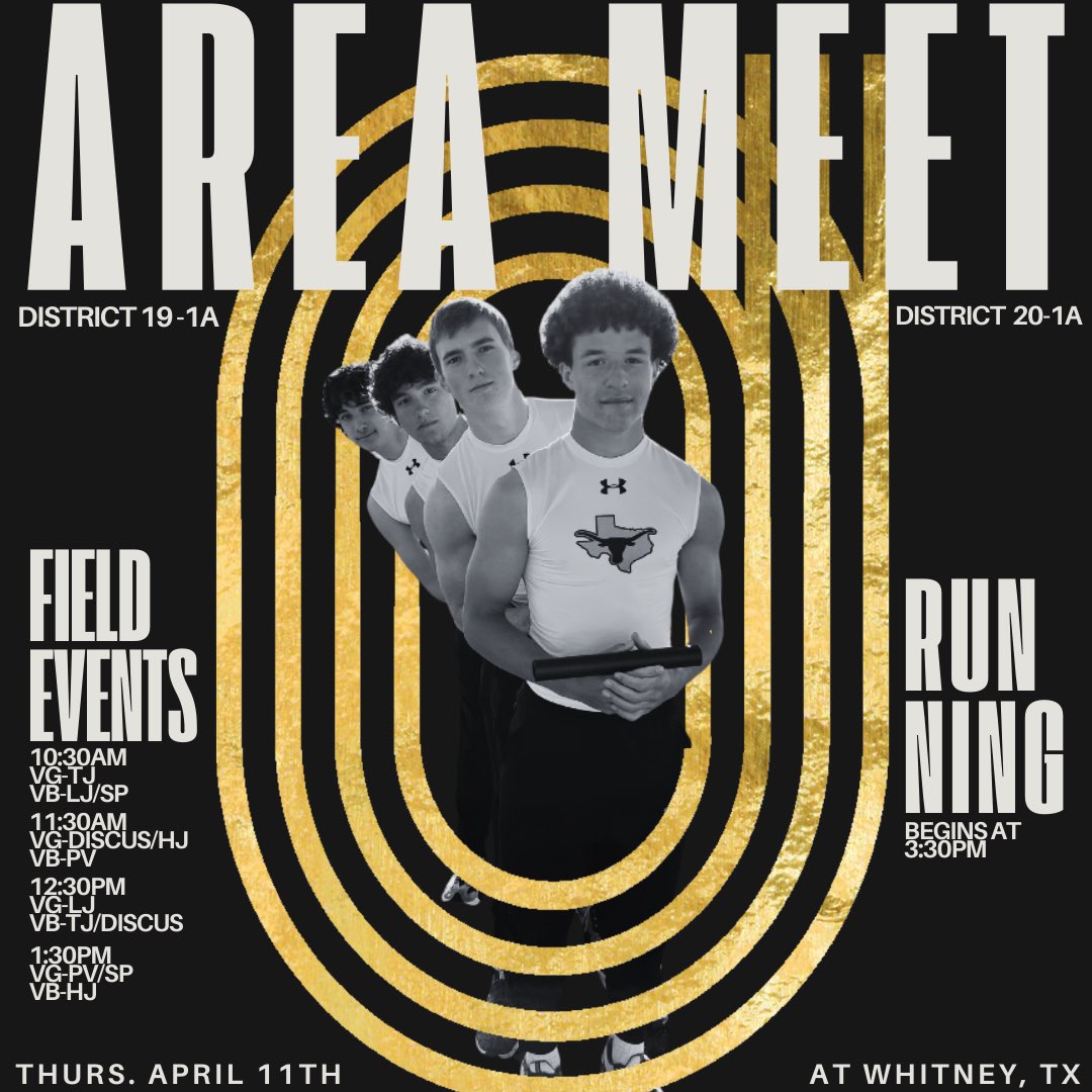 MEET DAY 🤘🏽🔥💨 District 19/20-1A AREA MEET Thurs April 11th Whitney, TX Area Meet Digital Media program Final Results link: canva.com/design/DAGB9O8… 📺Online link Running only at 3:20pm: fan.hudl.com/United-States/… Good luck to all our Longhorns & Lady Longhorns!! 🤘🏽🔥💨