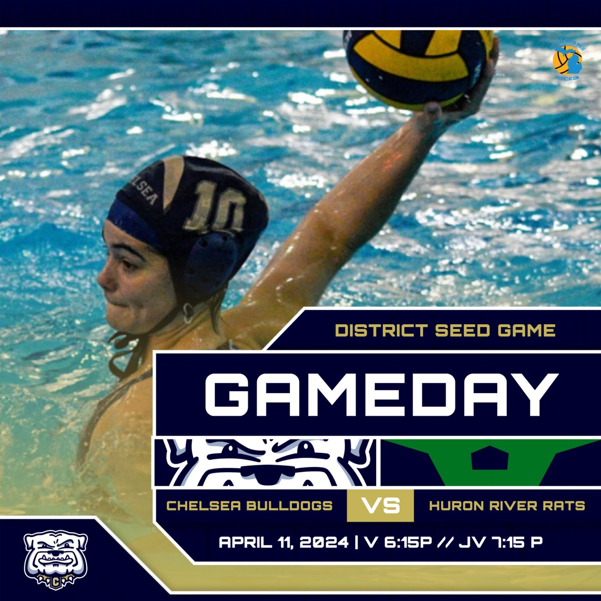 🚨WAKE UP DAWGS, IT’S GAME DAY!

Our #RoadDawgs open district play tonight against the River Rats of Huron in our first game action in 9 days! Show out and be loud! 

🆚: @huronwomenswaterpolo 
📍: AA Huron HS
🏟️: The Ratatorium
⌚️: Varsity 6:15p // JV 7:15p
🎟️: $5 via GoFan