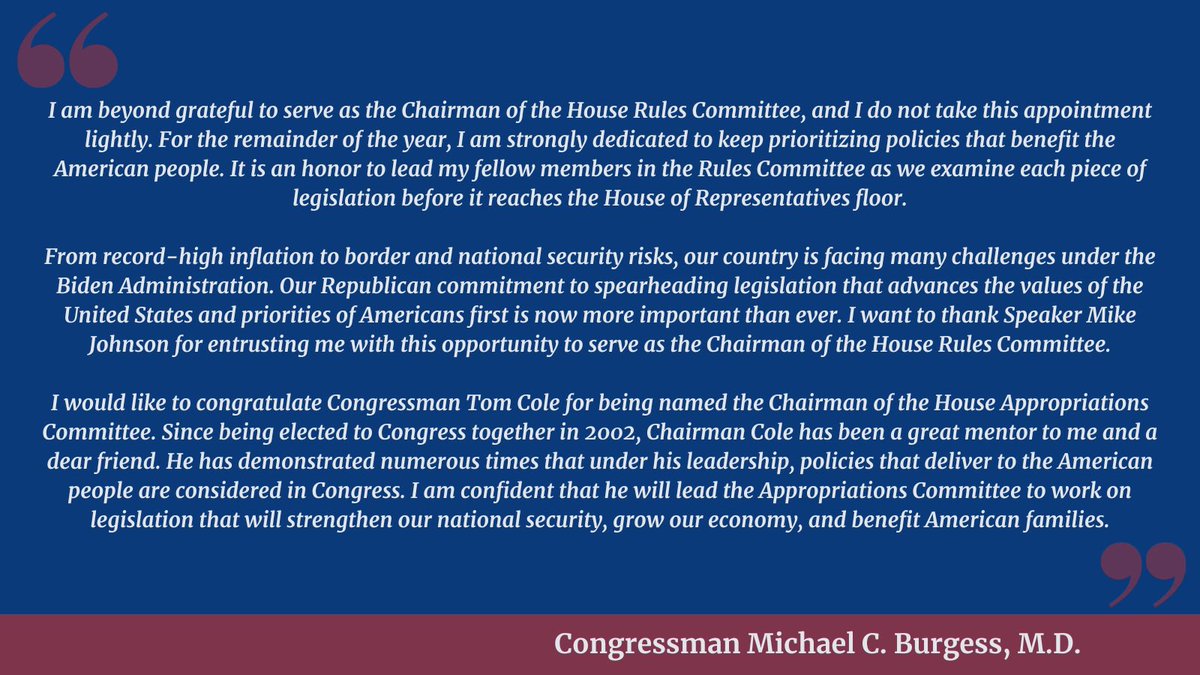 I am honored to be named Chairman of @RulesReps. See my statement ⬇️