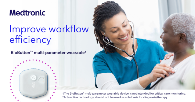 RayAstonMartin's tweet photo. Continuous remote wearable monitoring can help streamline your workflow through reduced time needed for manual vital sign collection, manual documentation and reduced alarm fatigue. Learn about the BioButton®* multi-parameter wearable†. #MedtronicEmployee https://t.co/xNkw30IowK https://t.co/dNYz49iOhR