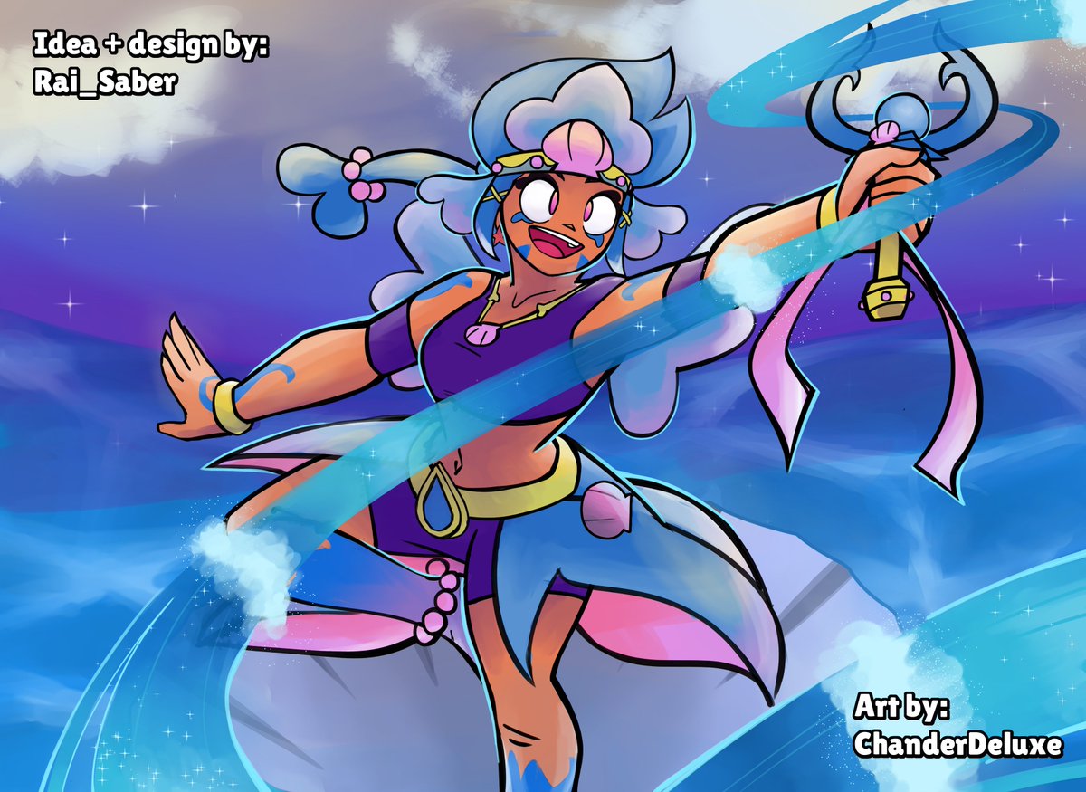 By the power of the sea!! 🌊 🐚 ✨

Sea Princess Amber raises from the summer waters!  🌊

Our 1st entry for the #SupercellMake!! Check replies for the l1nk!

#BrawlStars #BrawlArt