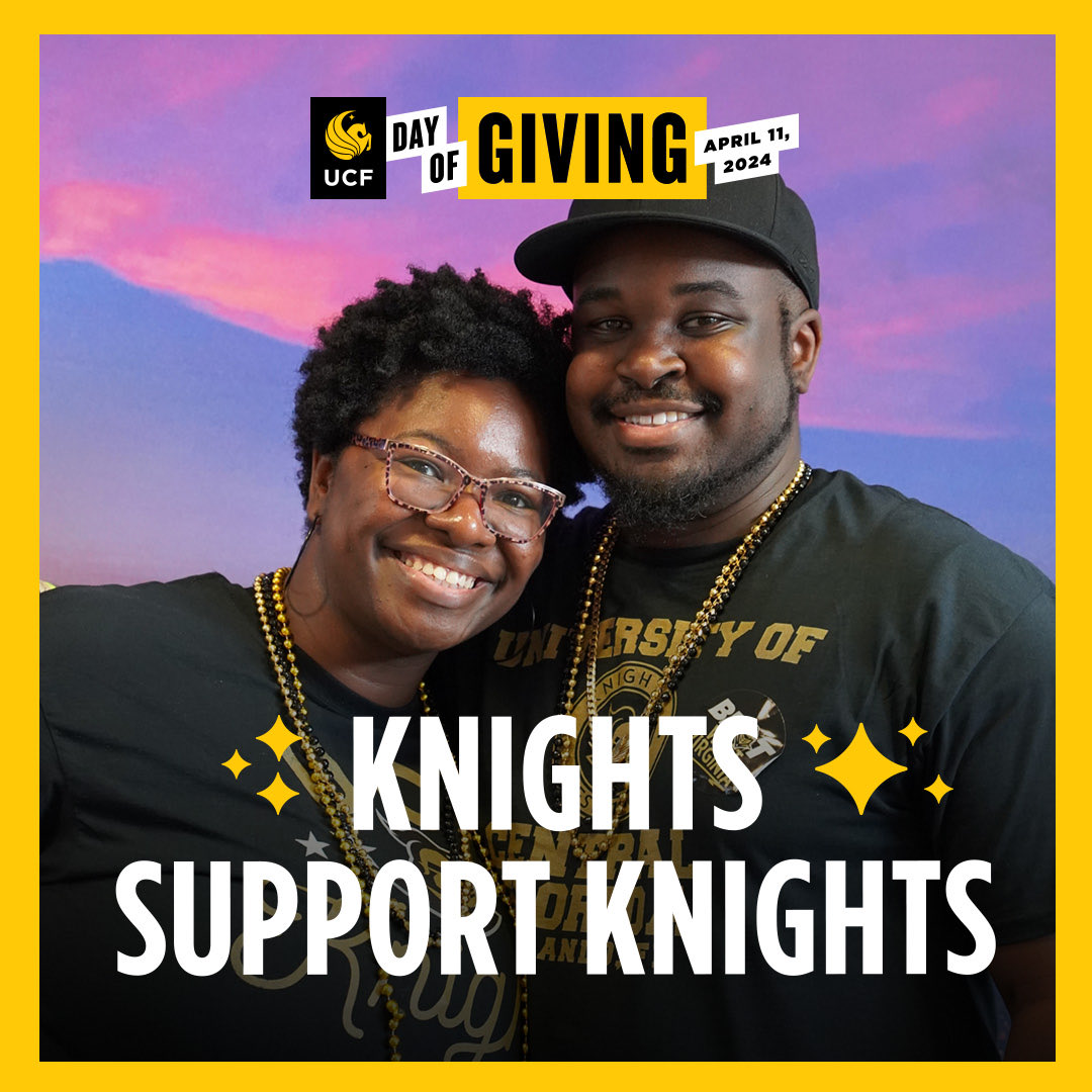 Today is #UCFDayofGiving! Together, we can expand student scholarships, power championship athletics, fuel innovative faculty research, inspire creative works, enhance UCF’s global reputation and so much more! Make a gift: dayofgiving.ucf.edu