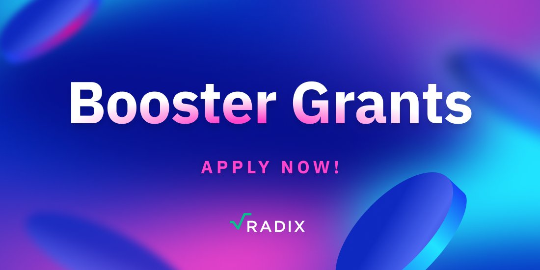 Launch your dApp on Radix and join the innovation wave. With the Radix Booster Grants, you can receive up to $15,000 in XRD to fuel your project. Don't wait, apply today! 👇 radixdlt.com/blog/radix-boo…