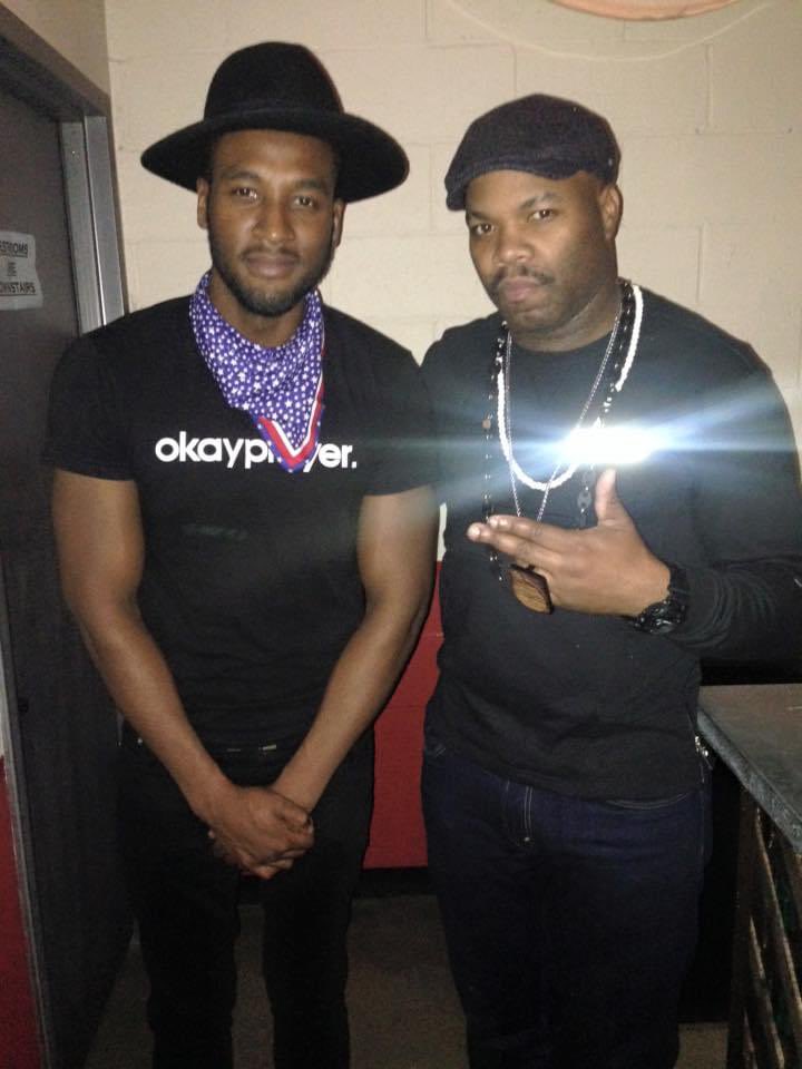 Photo with legendary drummer @darujones at the @okayplayer event for Slick Ricks birthday. 1 - I was wear OKP over 10 years ago 2 - I need them to drop new merch so I could rock it more