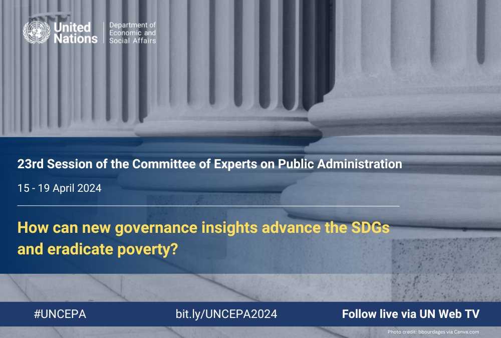 unpan's tweet photo. How can we make public institutions work better #ForPeopleForPlanet?

➡️ Learn how new perspectives on governance can boost #SDG progress. Follow #UNCEPA next week: https://t.co/LbKSSCLnFh https://t.co/YzWgXXkziC