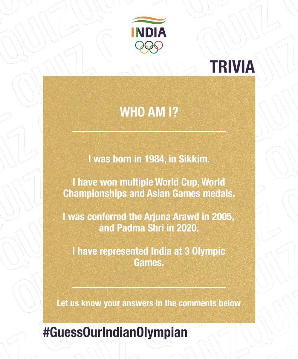 Who am I? Can you guess our Indian Olympian? Let us know your answers in the comments below! Hint - 🏹 #GuessOurIndianOlympian | #WeAreTeamIndia