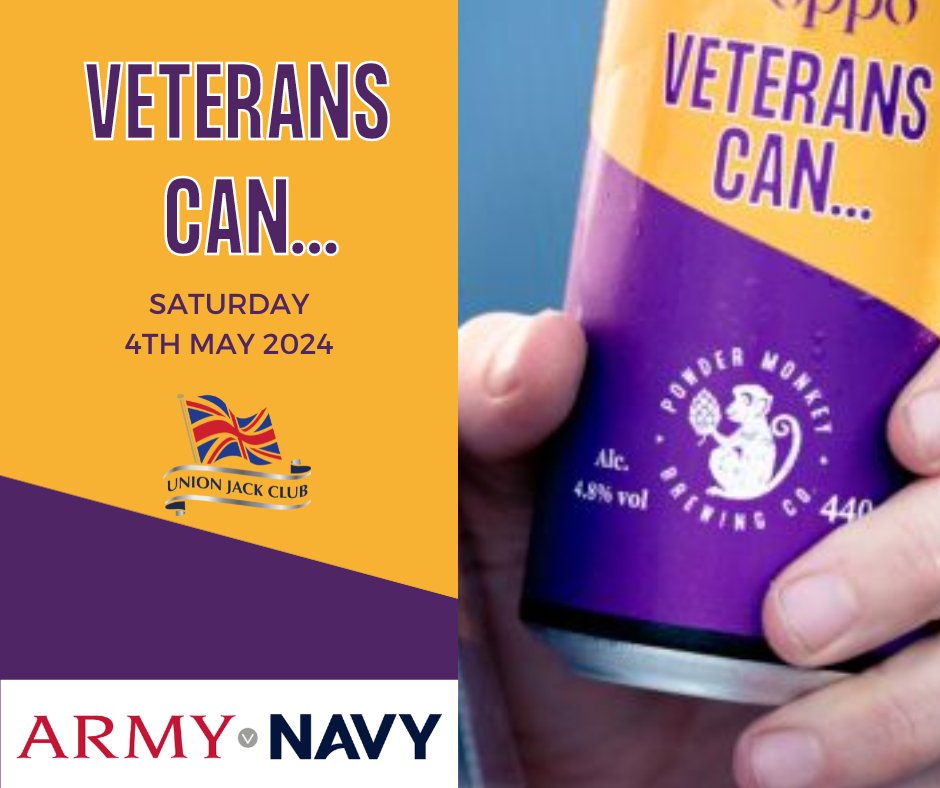 We're excited to announce a cracking collaboration between @Veterans_Can & @unionjackclub. On the day of the @ArmyvNavyRugby, we'll be at the UJC with a stack of Red (well scarlet😉) ale to help get the day off to a cracking start. If you're there before the game - come & see us.