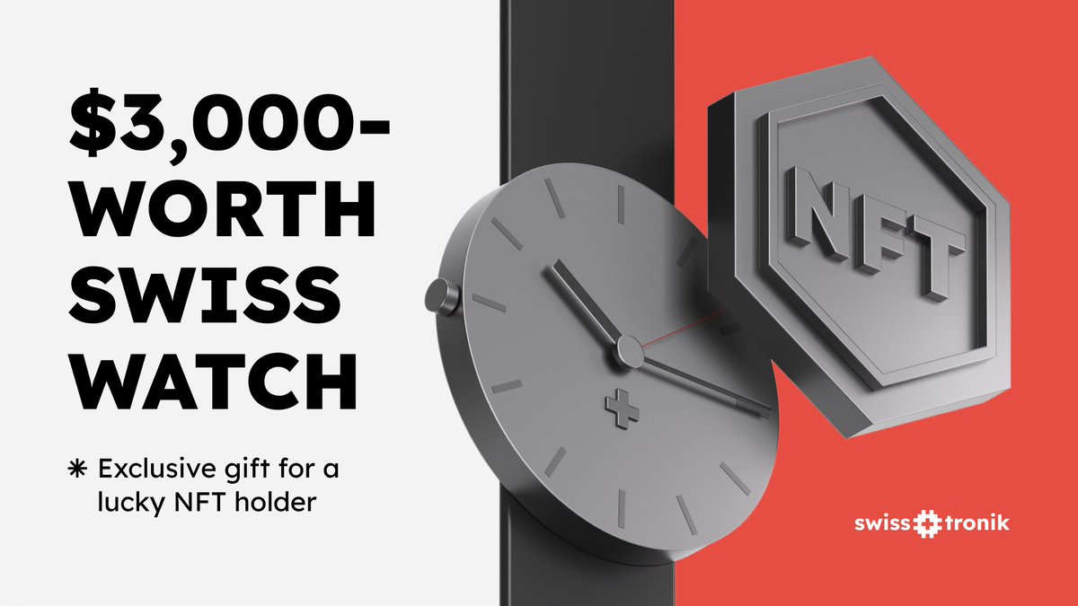 🤑$15,000 in SWTR token airdrops… Exclusive contests & events… What else do #NFT holders get? 👉A chance to win a luxurious Swiss watch worth $3,000! How about that? Don't miss out on this piece of Swiss craftsmanship and other perks!🇨🇭 Join Swisstronik community to stay…