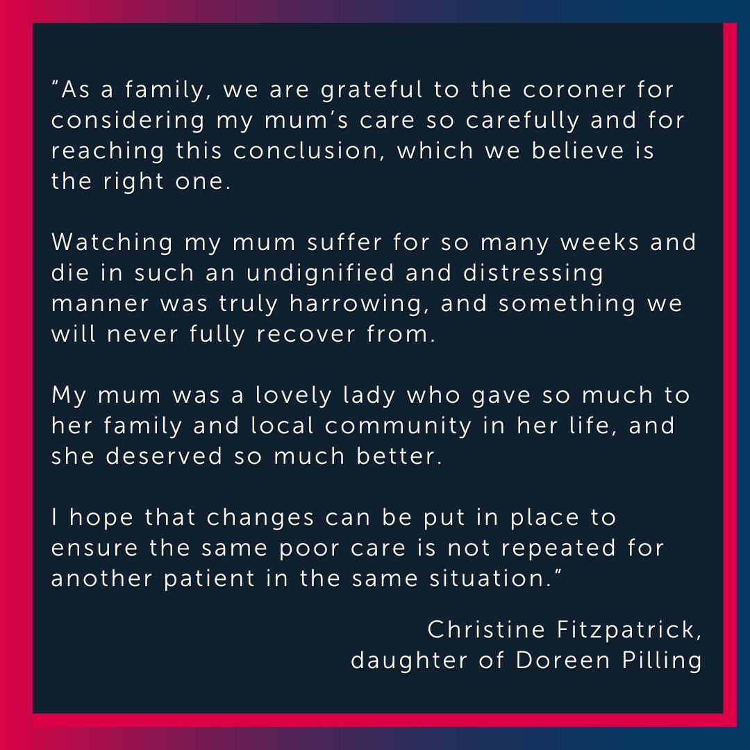 As the inquest into the death of 93-year-old Doreen Pilling concludes, daughter Christine Fitzpatrick offers the statement below. Learn more: lancashiretelegraph.co.uk/news/24245928.…