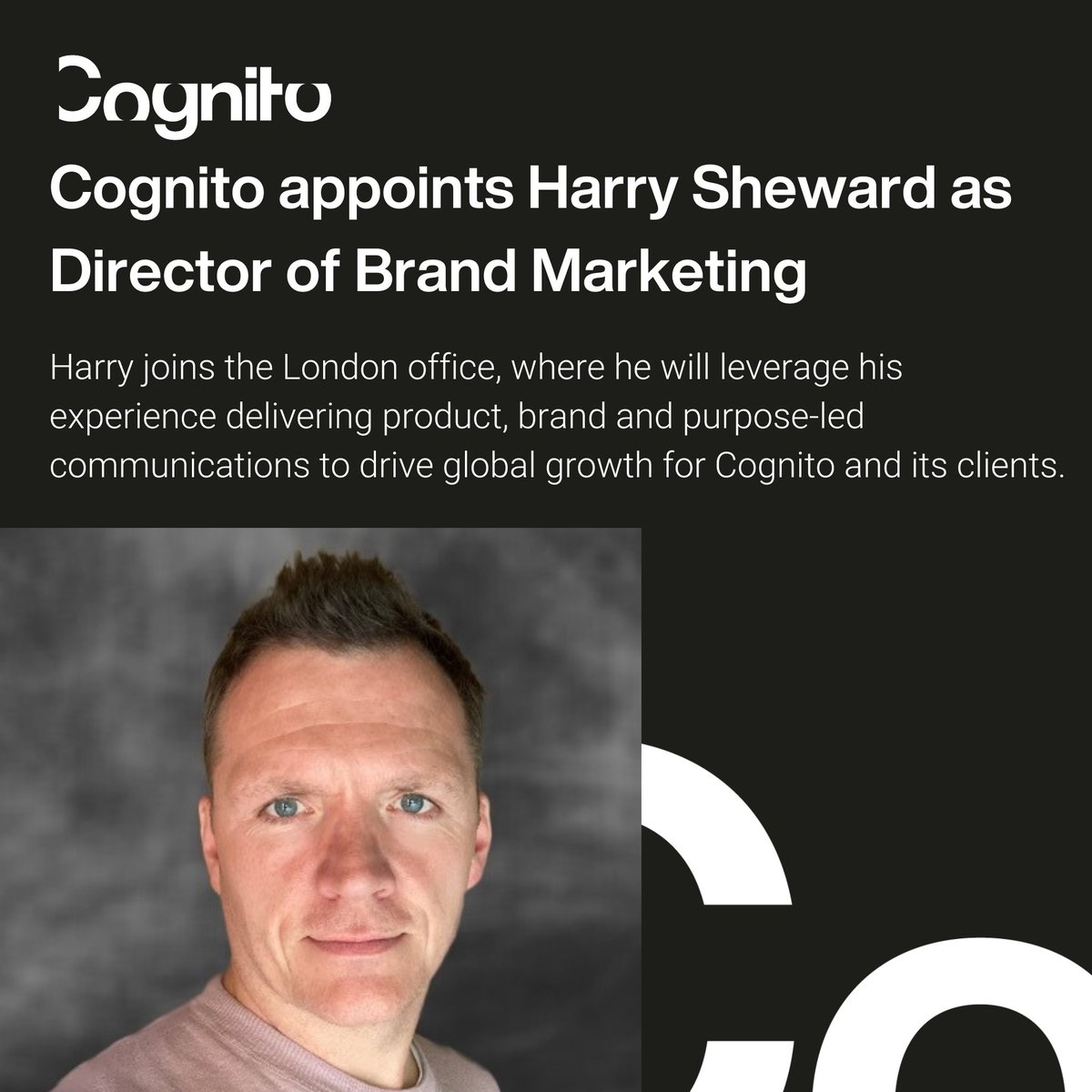 Cognito is thrilled to welcome Harry Sheward as our new Director of Brand Marketing. Harry brings a wealth of experience in product, brand, and purpose-led communications to drive global growth for Cognito and our clients. Read more about it here: bit.ly/3xzlygw