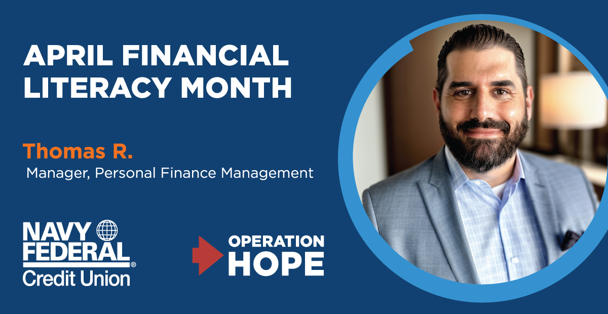 Our Personal Finance Manager, Thomas R., focuses on “becoming a resource for others” on their financial health journey. Do you need a financial health checkup? Visit @OperationHOPE and @FL4_ALL, our financial literacy partner. nfcu.me/49rQDzS