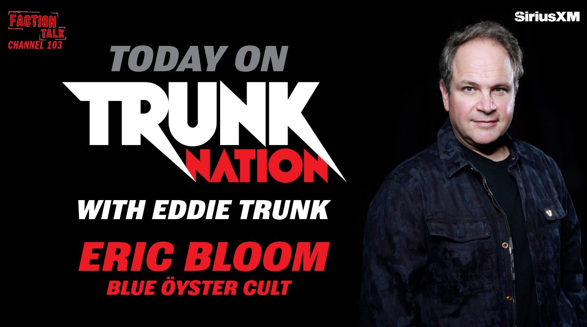Today on #TrunkNation - @EddieTrunk talks to @ericbloomBOC about the new @theamazingBOC album, #GhostStories, arriving tomorrow! Plus, lots of time for your calls! Call @factiontalkxl at 844-686-5863 from 3-5pET or listen back anytime on the @SIRIUSXM app: siriusxm.com/trunknation