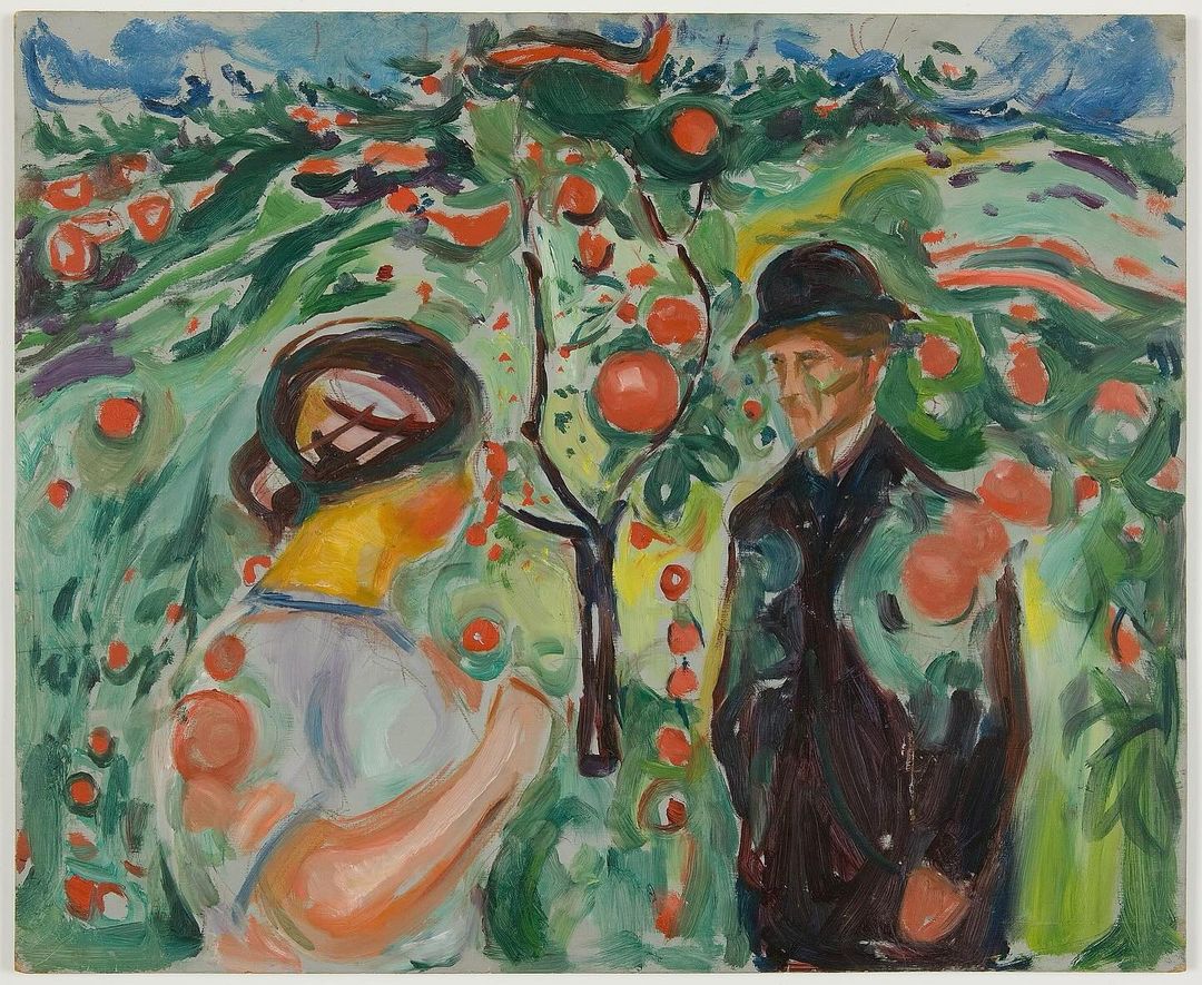 Edvard #Munch  1863-1944 - Beneath the Red Apples - 1926.