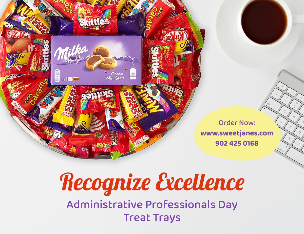 Sweeten up Administrative Professionals Day with a candy tray or gift basket! 🍬✨

#sweetjanes #shoplocal #smallbusiness #halifax #downtownhalifax #novascotia #giftbasket  #candybasket #gourmetbaskets #candytrays #adminsday #administrativeprofessionalday