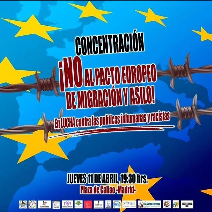 ‼️ HOY EN MADRID NO AL PACTO EUROPEO DE MIGRACIÓN Y ASILO! EUROPA CRIMINAL!